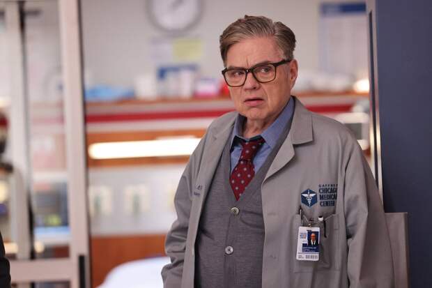 Dr. Charles with a shifty look on Chicago Med Season 10 Episode 15