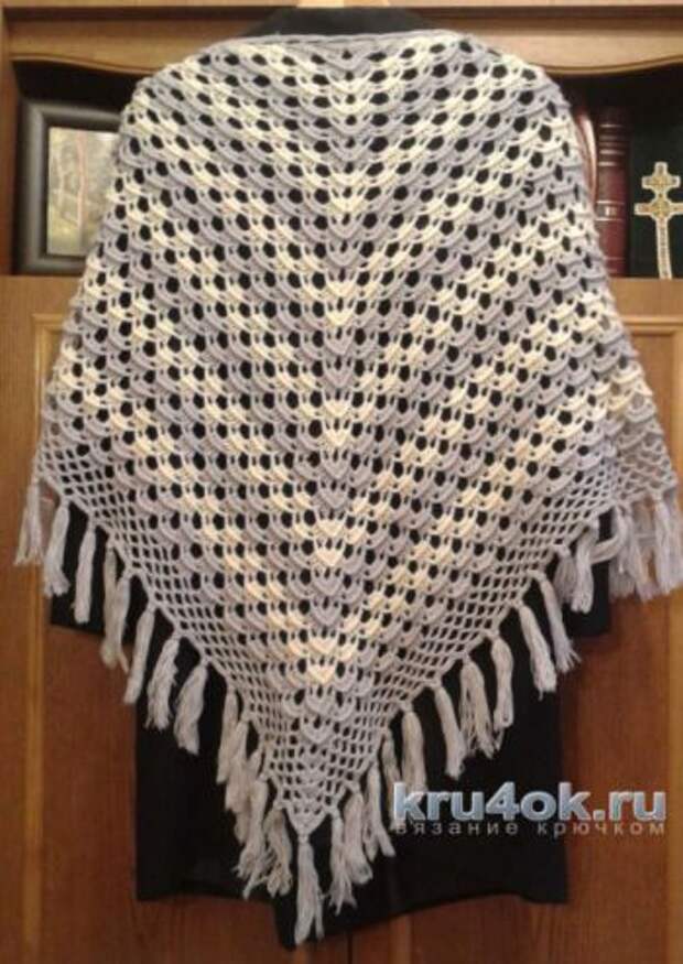 Вязаные шали крючком схемы