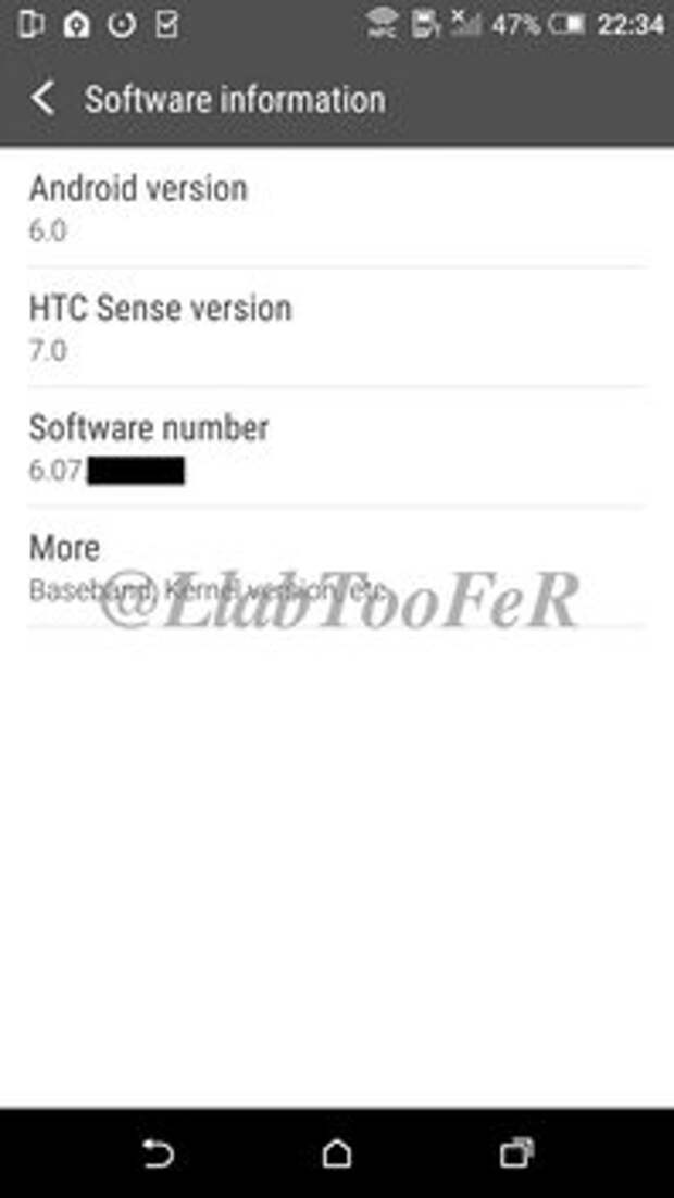 Системная информация HTC One M8 с Android 6.0