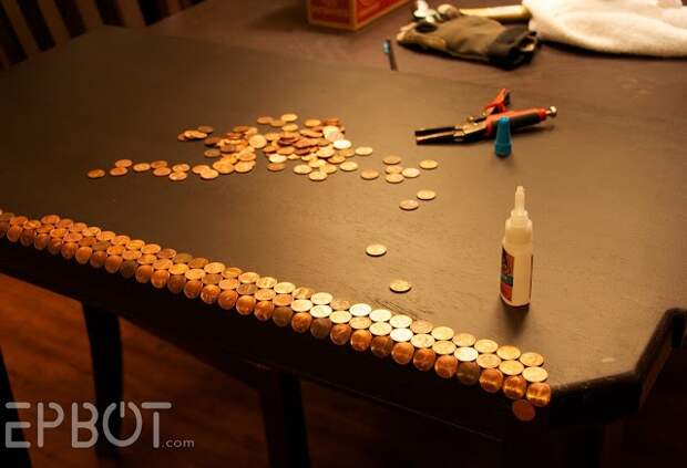 Столик из монет (Diy)