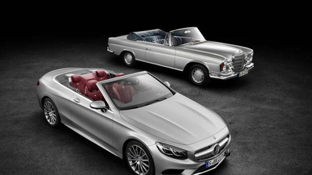Кабрилет Mercedes-Benz 220 и кабриолет Mercedes-Benz S-класса 2017 / Мерседес-Бенц S-класса 2017 (снизу)