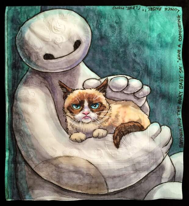 Бэймакс и Grumpy Бэймакс и Grumpy рисунок, салфетка