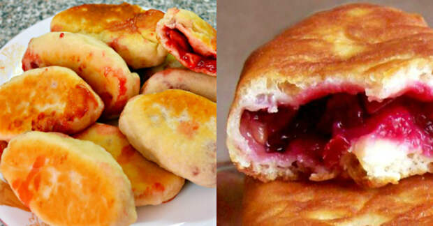жареные пирожки с ягодами
