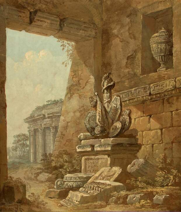 Clerisseau Charles-Louis - Architectural Fantasy - OR-2527