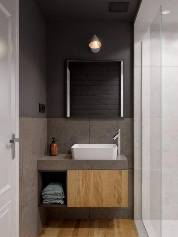 Дизайн-проект в таунхаусе, стильная ванная комната