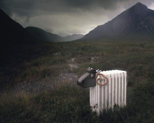 This radiator sheep was shipped up to the highlands of Scotland, for the photograph.: 