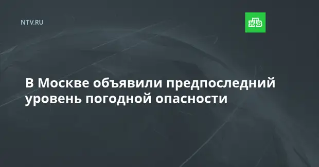 В Москве объявили предпоследний уровень погодной опасности
