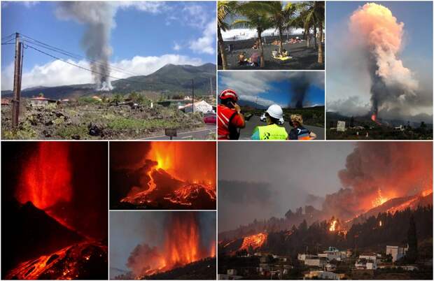 Впервые за 50 лет на Канарском острове Ла-Пальма извергся вулкан Кумбре-Вьеха