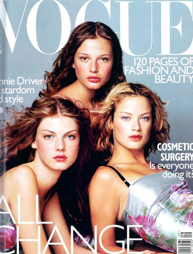 обложка Vogue сентябрь 1998, модели в платьях Dolce&Gabbana