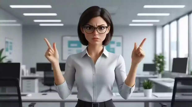 Недовольный работник в офисе / Изображение сгенерировано Алиса AI / amic.ru