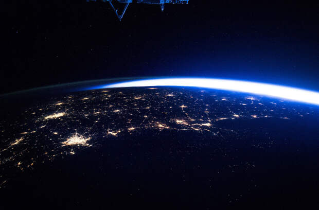 Вид с Международной космической станции над Мексиканским заливом