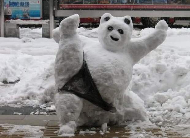 Медведь из снега