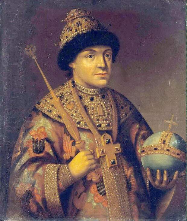 Царь Фёдор Алексеевич (1661-1682). Его младший брат Иван Алексеевич (1666-1696), возможно, был слаб умом. Public domain