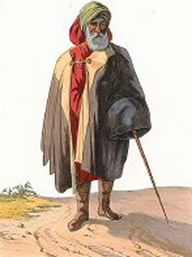 Священнослужитель - курд. "Costumes du Caucase", л. 8, Париж, 1840-е гг. 