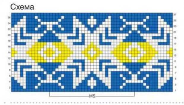 Жаккардовые узоры спицами схемы
