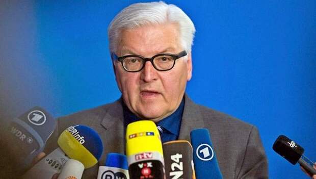 German Foreign Minister Steinmeier of the SPD speaks about the situation in Ukraine at the sidelines of a SPD party congress in Berlin