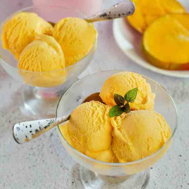 Джелато со вкусом манго. \ Фото: pinterest.ru.