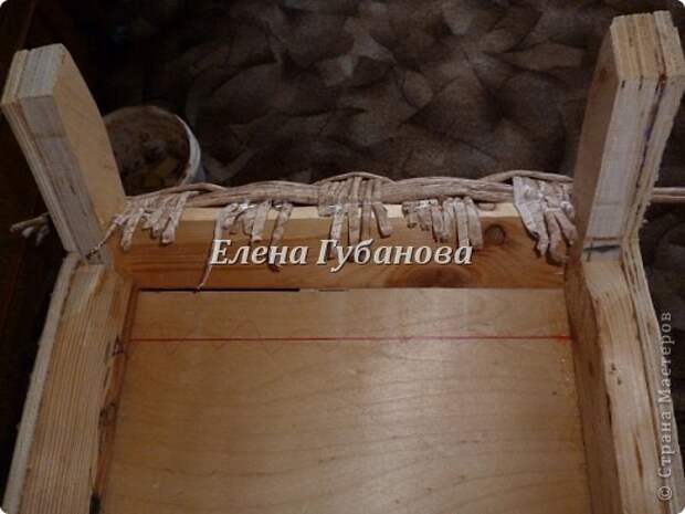 Мастер-класс Поделка изделие Выпиливание Плетение СТОЛ ИЗ БУМАЖНОГО РОТАНГА Кожа Трубочки бумажные Фанера фото 17