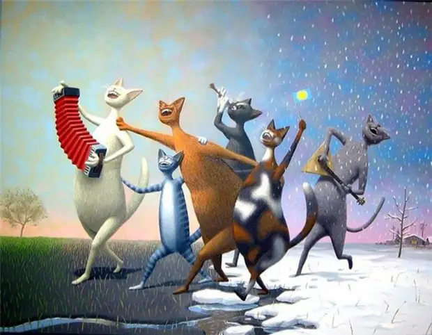 Коты весенние заводят песни