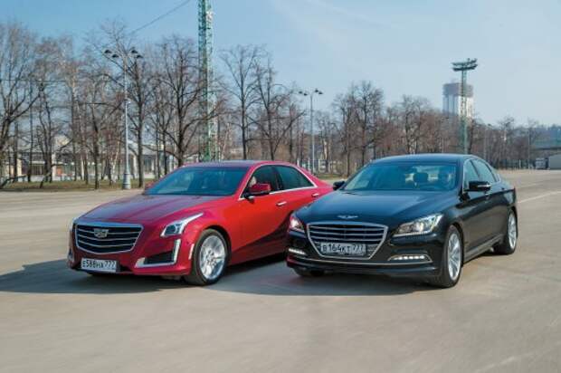 Cadillac CTS Premium, 2.0 (276 л.с.), 6АТ, AWD (3 450 000 руб.) и Hyundai Genesis Premium, 3.0 (249 л.с.), 8AT, AWD (2 769 000 руб.)