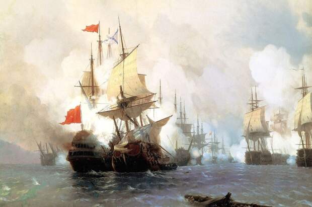 И. Айвазовский. Бой в Хиосском проливе 24 июня 1770 года