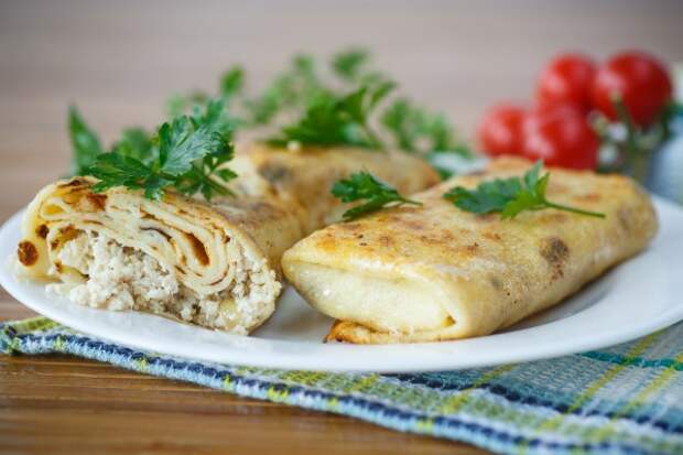 Блины с мясом к Масленице