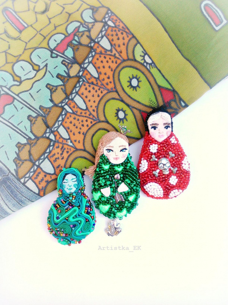 Мифические девицы: мини коллекция брошей от Artistka_EK
