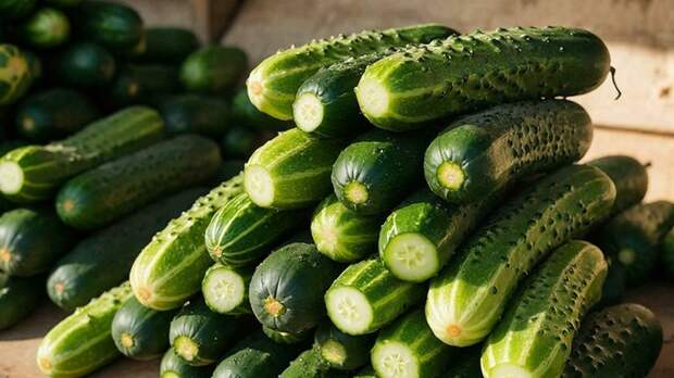Огурцы на прилавке / Фото: создано в нейросети 