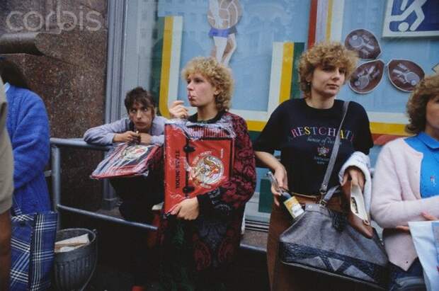 Young Soviet Street Vendors Selling Goods