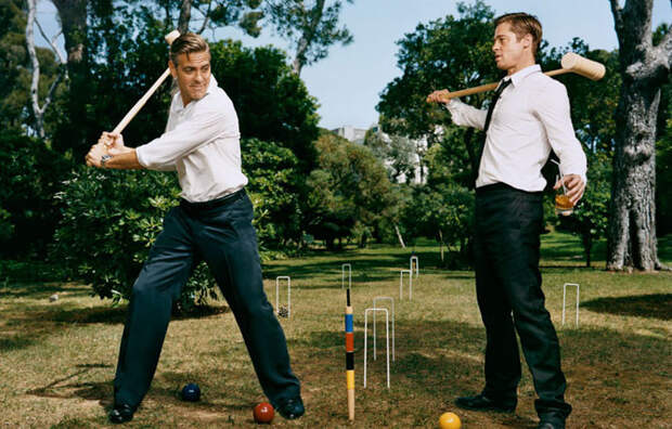 Джордж Клуни и Брэд Питт. знаменитостей, странные, фото