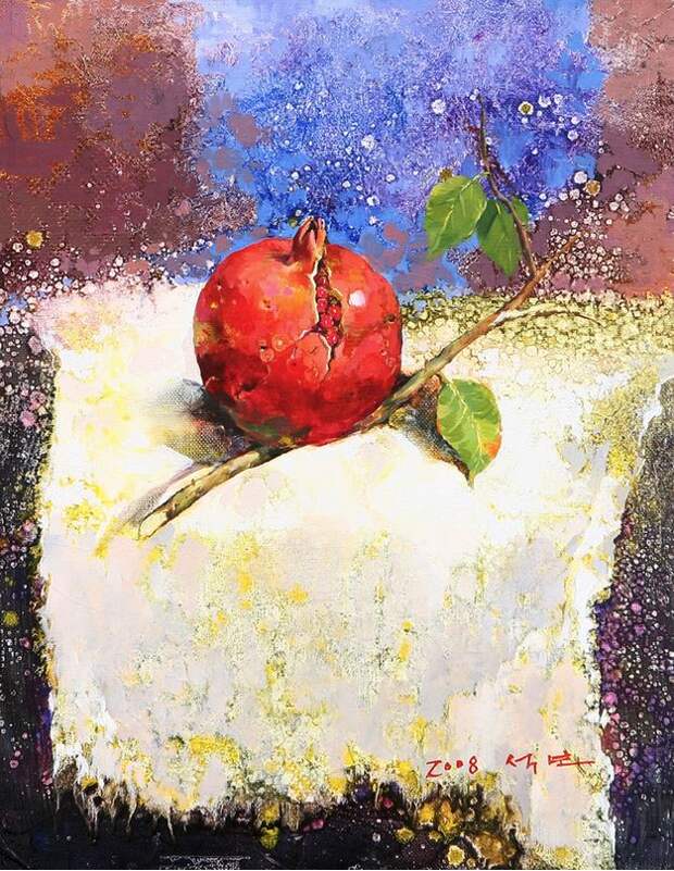 Корейский художник Yi Seong-bu. Натюрморт с цветами. Картина одинадцатая