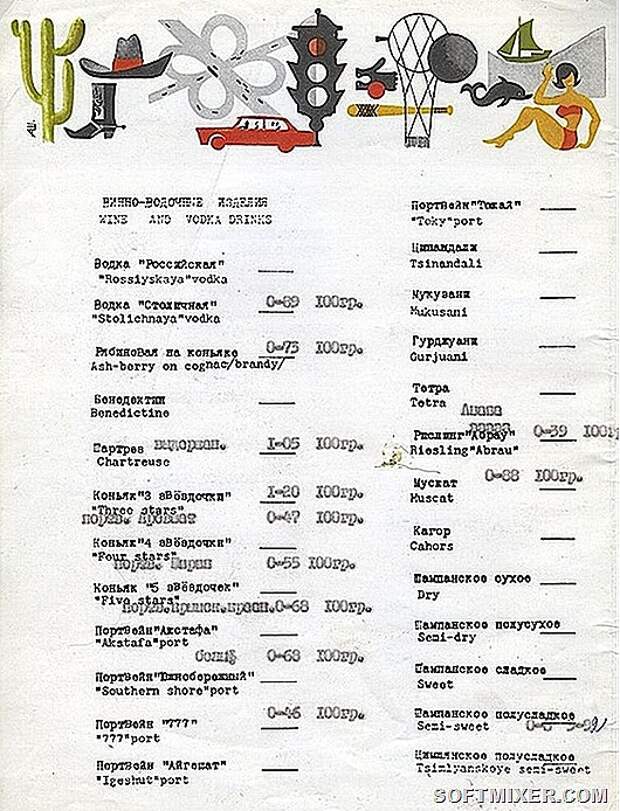 Московские рестораны советских времён