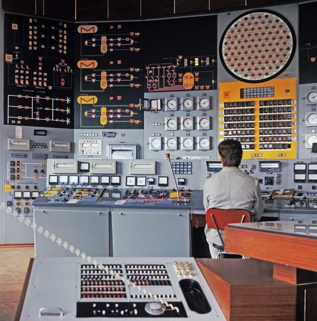 Блочный щит управления 1-го энергоблока Нововоронежской АЭС, 1972
