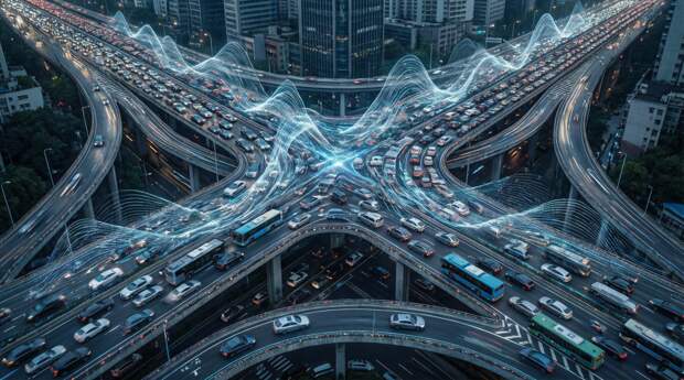 Дорожное движение как среда для вычислений с низким энергопотреблением