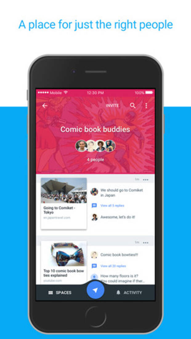 Google Spaces для iOS: тема