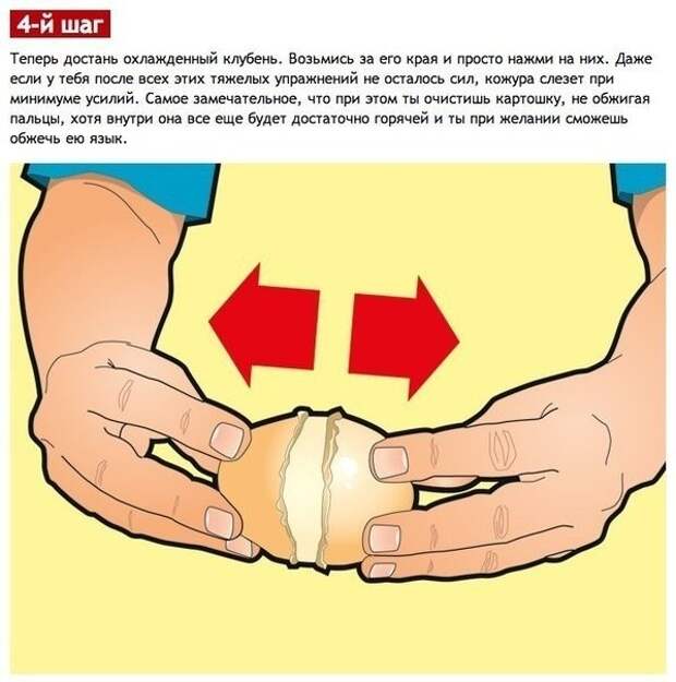 Чистим варёную картошку от кожуры за 1 секунду! Чистим варёную картошку от кожуры за 1 секунду!
