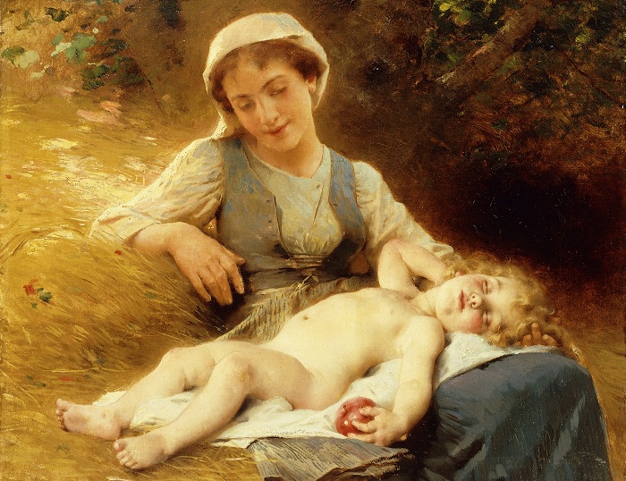 Мать со спящим ребенком (A Mother with her Sleeping Child). (1896). Автор: Leon Bazile Perrault. Мать со спящим ребенком (A Mother with her Sleeping Child). (1896). Автор: Leon Bazile Perrault.