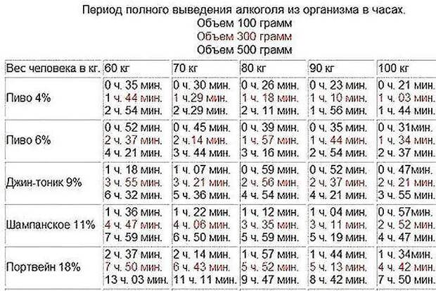 Шампанское выветривается из организма женщины через сколько