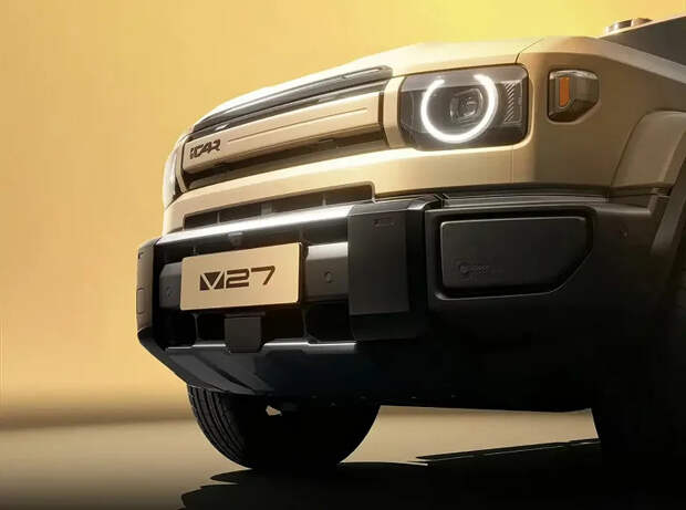 455 л.с., полный привод, 1200 км на баке бензина и дизайн в духе Land Rover и Land Cruiser: гибридный внедорожник iCAR V27 от Chery запущен в серийное производство