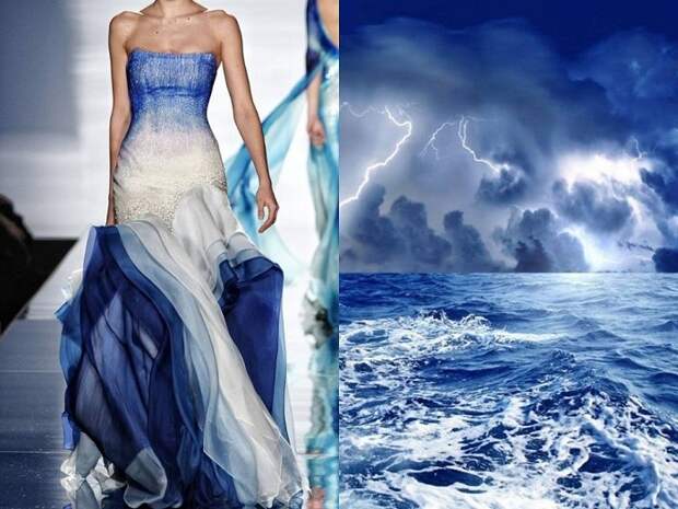 Будто шторм на море воплотился в этой модели платья.