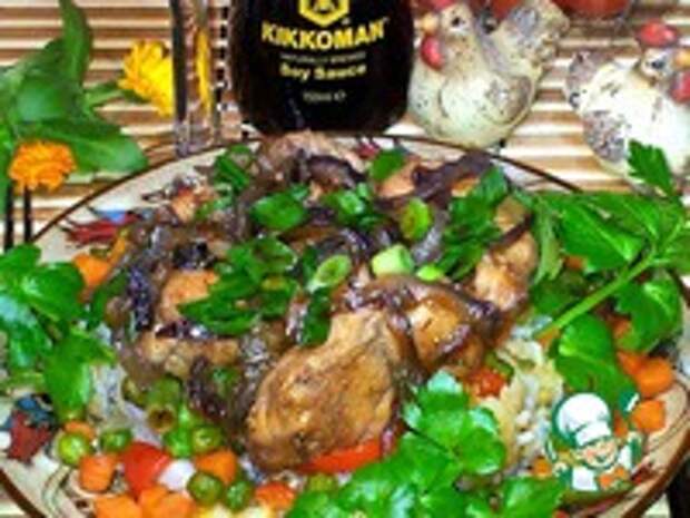 Карамелизированные курица и красный лук ингредиенты