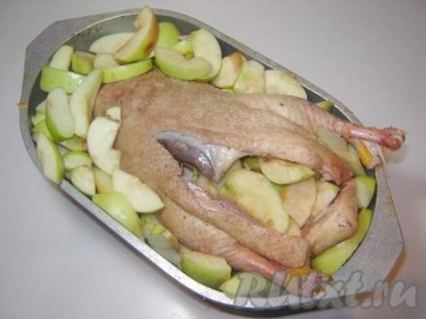 Утка с яблоками для запекания в духовке
