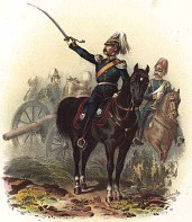 Майор 1-го гвардейского полка полевой артиллерии прусской армии в униформе образца 1870-х гг. Preussens Heer. Берлин, 1876