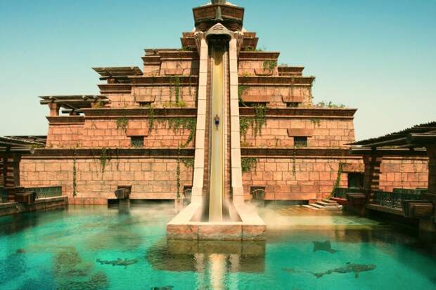 Башня Нептуна изобилует тоннелями, преодолев которые вы попадаете в... лагуну с акулами. Кроме этого, в лучшем аквапарке Ближнего Востока «Аквавенчур» в Дубае (ОАЭ) посетители можно поплавать с дельфинами и морскими львами и увидеть руины Атлантиды в местном Музее подводного мира 