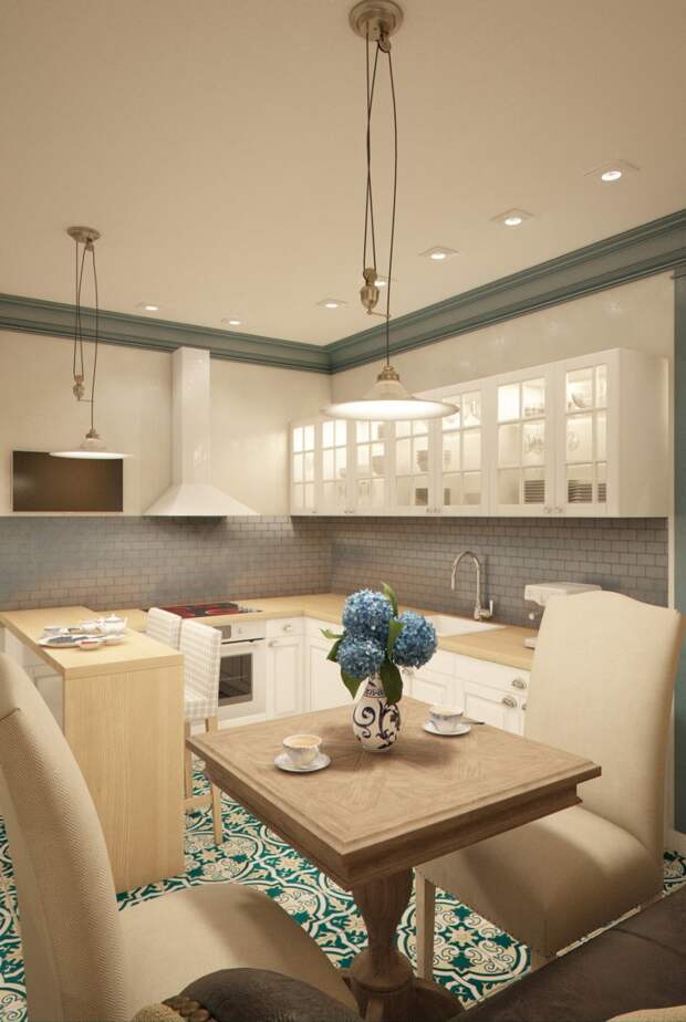 Фотография: Кухня и столовая в стиле , Квартира, Gramercy Home, Дома и квартиры, IKEA, Проект недели, марина саркисян, 36 квадратных метров, как зонировать однокомнатную квартиру – фото на InMyRoom.ru