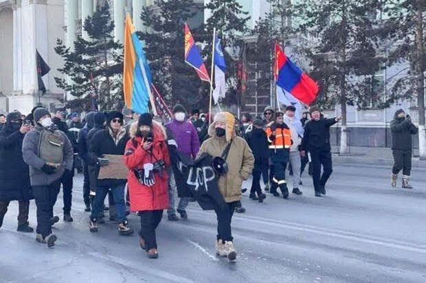 В Монголии протестующие заблокировали центральный проспект города