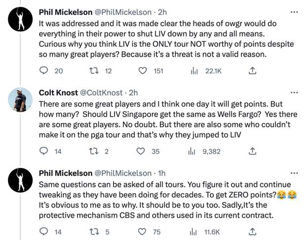 Phil Mickelson Colt Knows OWGR points argument