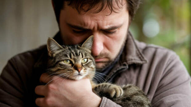 Кот на руках у владельца / Изображение сгенерировано shedevrum.ai / amic.ru