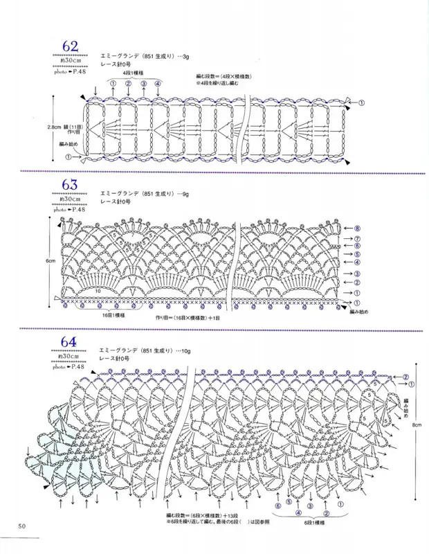 Кружевная кайма крючком схемы и описание фото