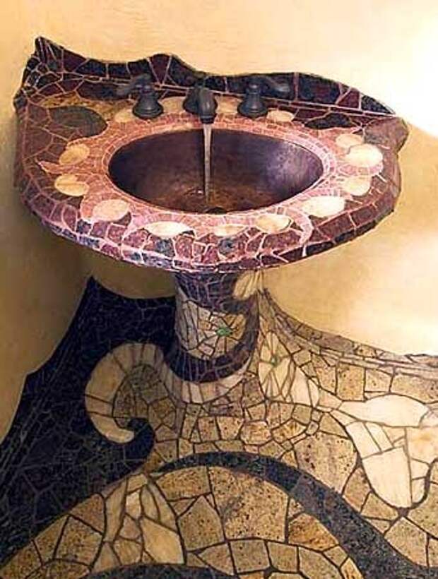 необычная плитка для ванной мозаика